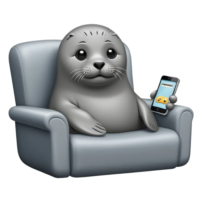 seal watching a movie  sticker