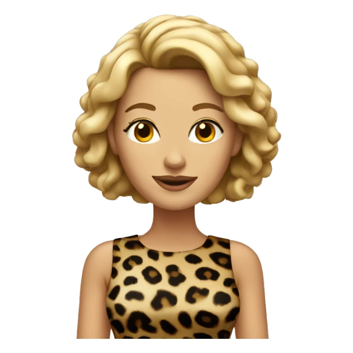 woman in leopard print dress sticker