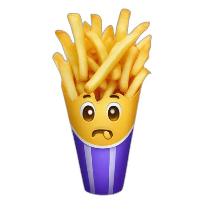Une frite dans la bouche de Kobe brillant sticker