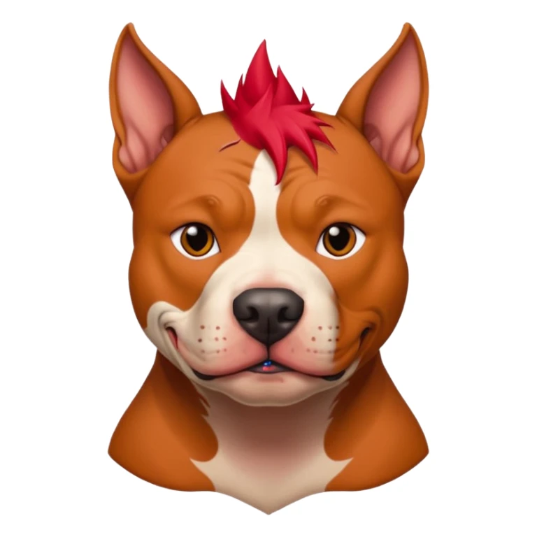 very tattoed face pitbull dog with red spiky hair sticker