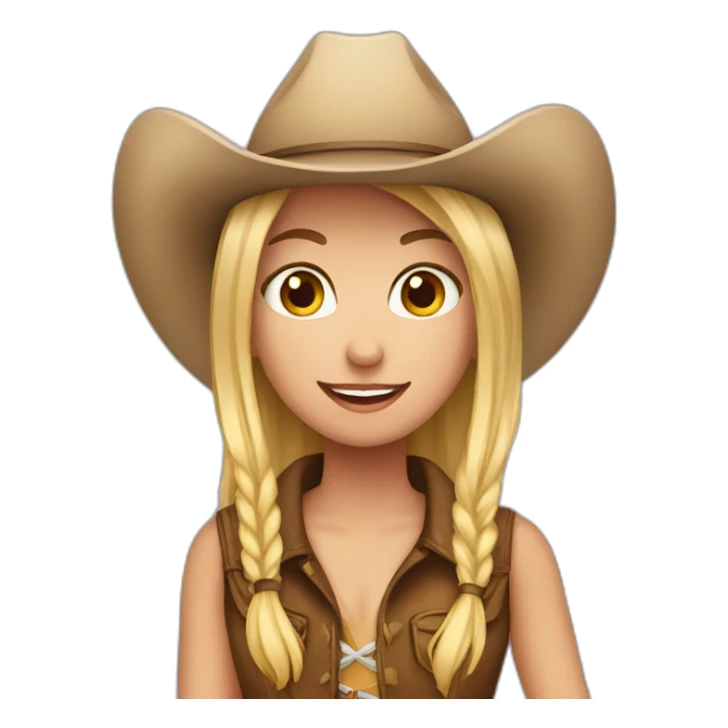 girl with blond hair and cowboy hat sticker