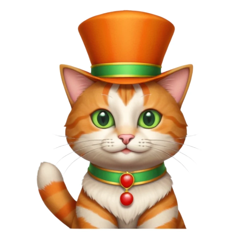 I wanna circus cat having a circus hat on is a circus gloves sticker