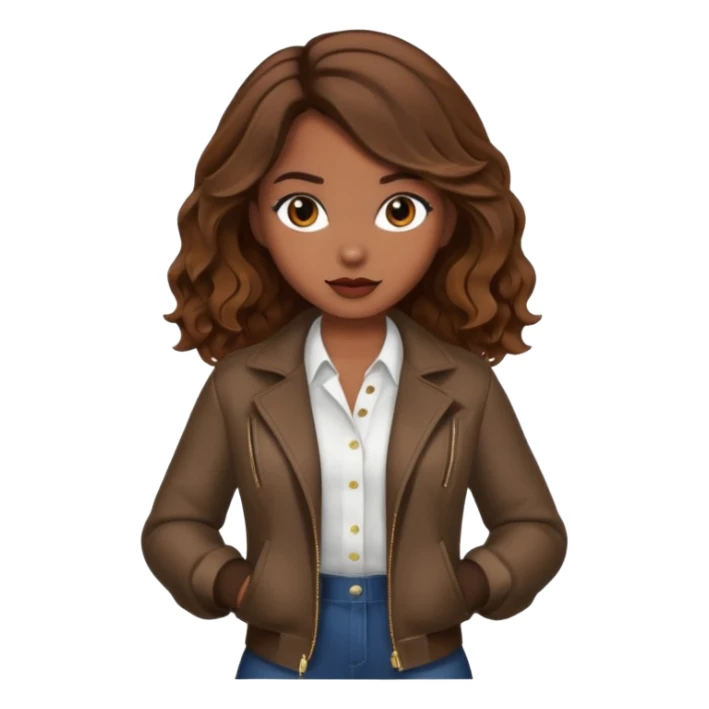 Baddie girl with brown weavy hair sticker