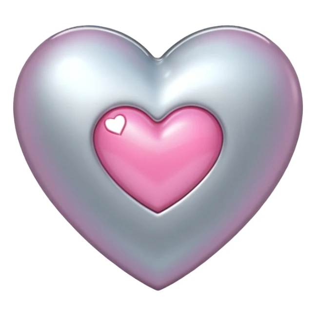 platinum heart with one mini pink heart inside of it  sticker