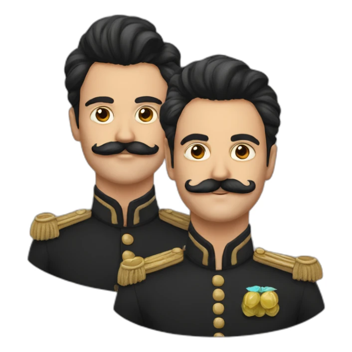 deux hommes siamois de la moustache sticker