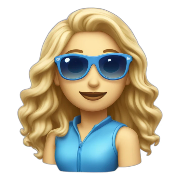 Blue car sport cabrio grils sunglasses sticker