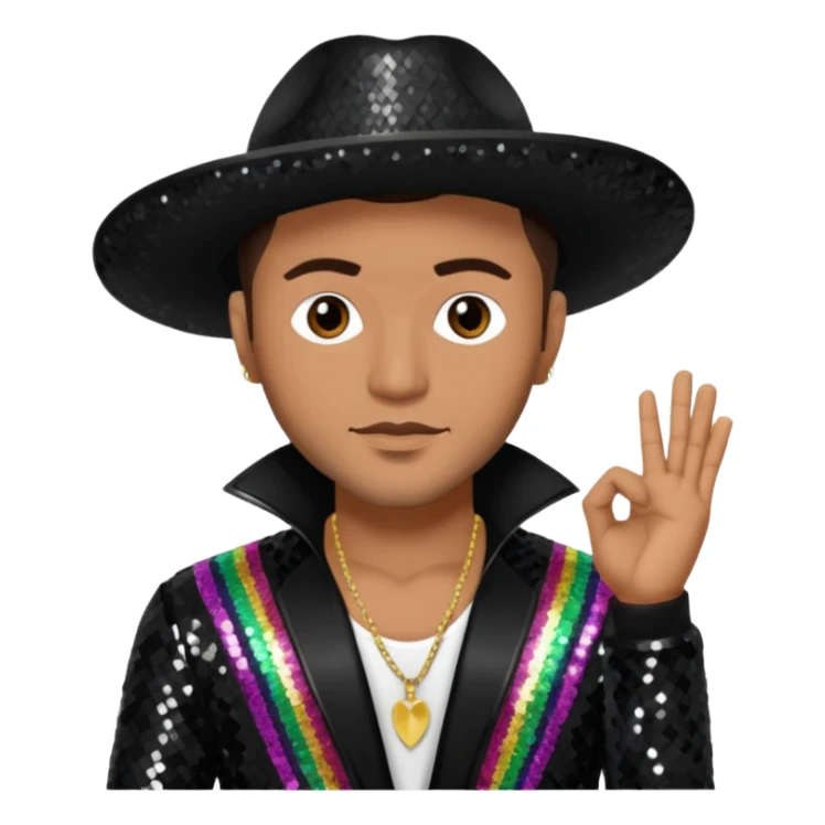 Frankie J, Mexican-American Singer with dark brown hair, black sequin outfit sticker