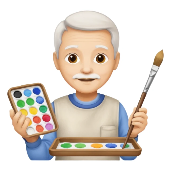Senior with watercolor tray & brush sticker