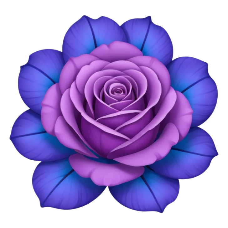 rose shape flower, no stem, now make it a blue purple color. dont use two colors, just one, the color code is: 0019ff sticker