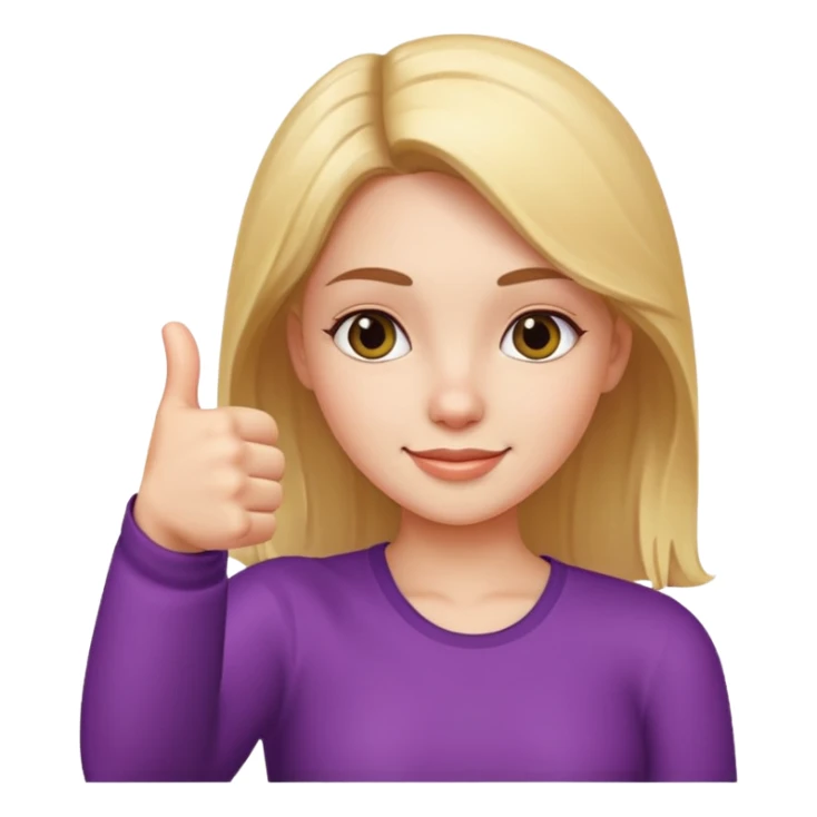A girl with a thumb ups sticker