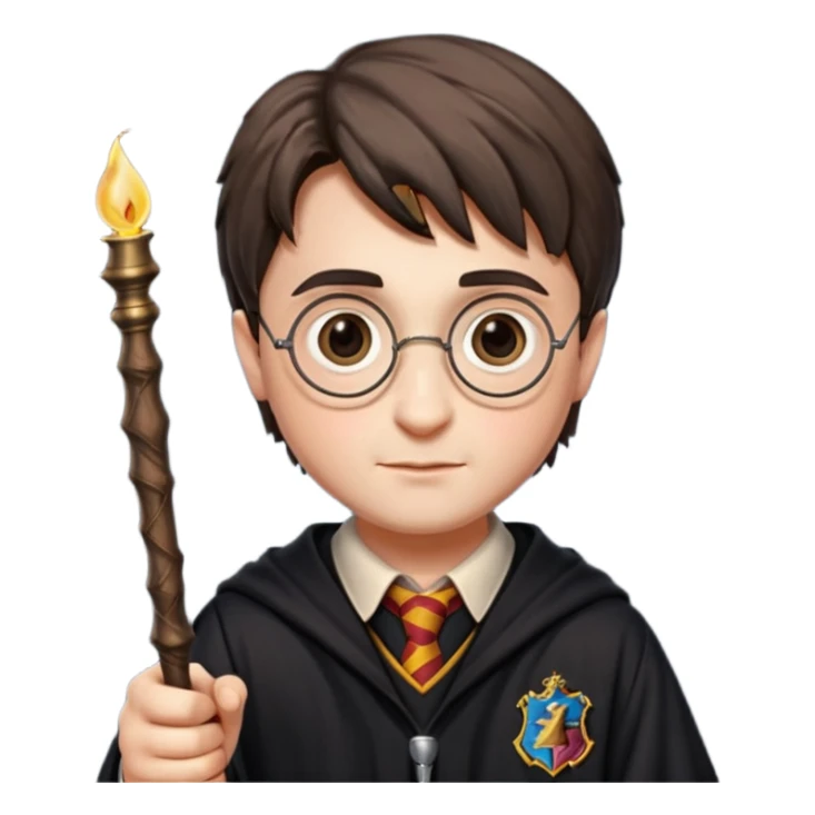 Harry Potter holding his wand sticker