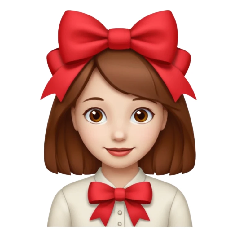 Girl with red bow on her head sticker