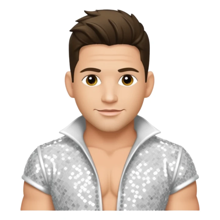 Jeff Timmons from 98 Degrees with white sequin outfit sticker