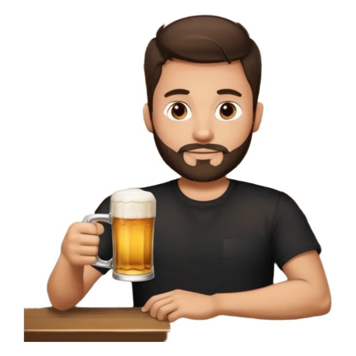 Brunette Guy with very short beard at the bar sticker