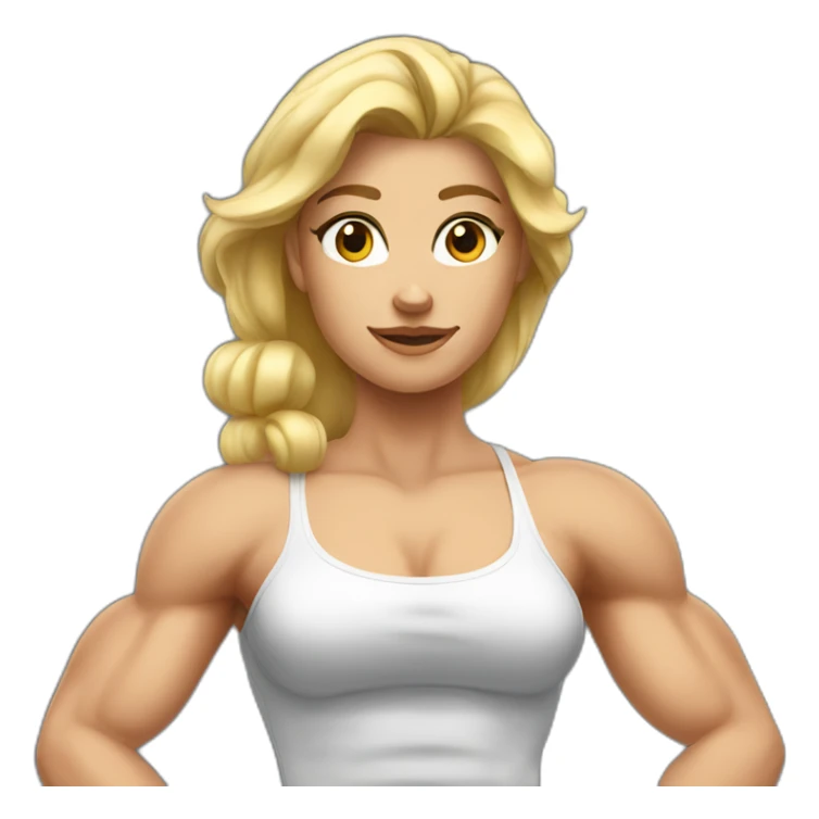 Strong muscle arm blonde girl sticker