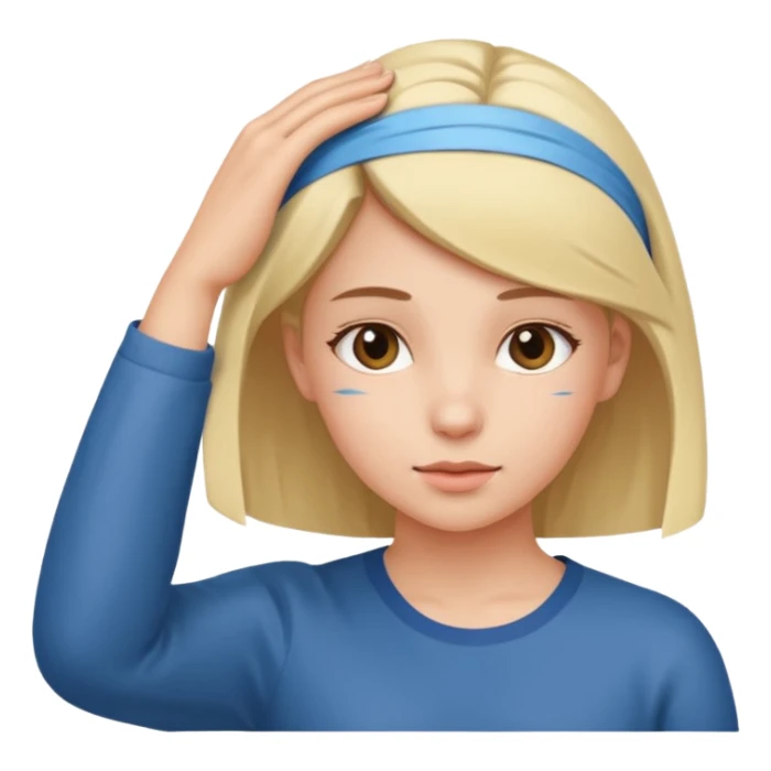 Make a hand taping a girls head sticker