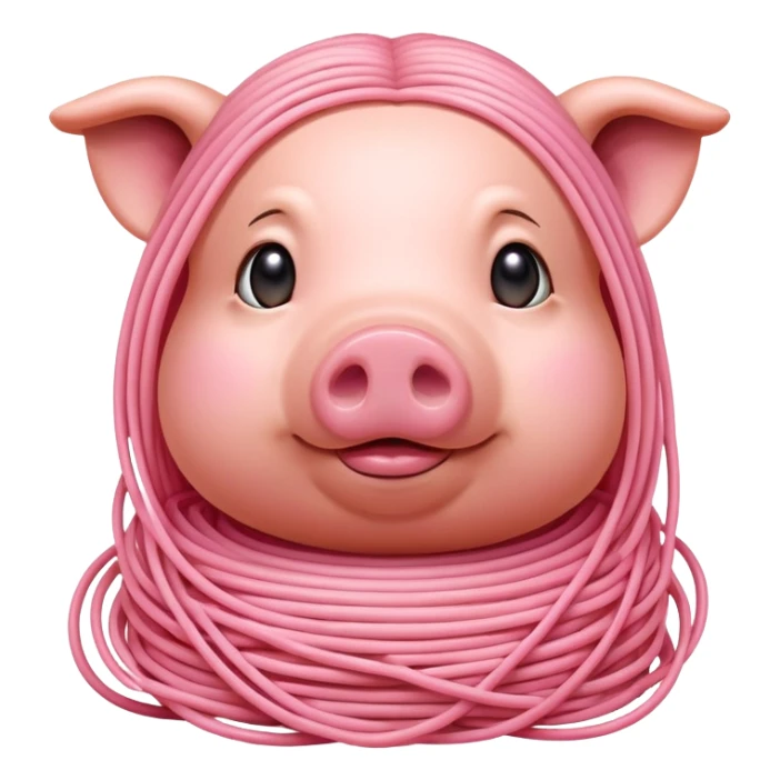   renaissance portrait monalisa pig with pink spaghetti  sticker