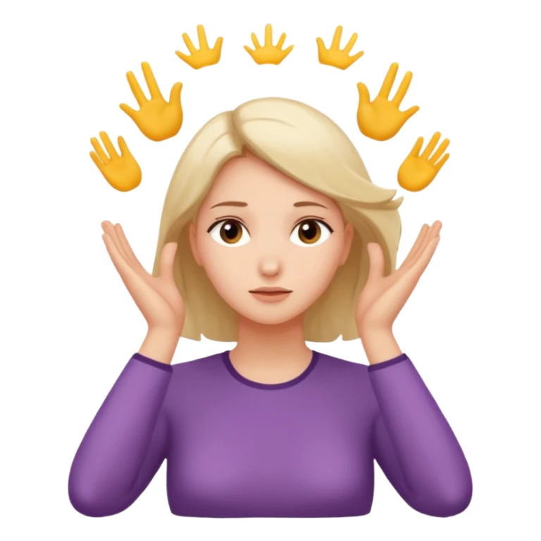 woman touching her own head with both hands expanding mind sticker