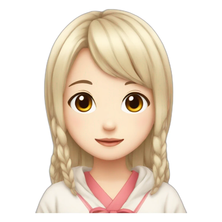 Cute anime Japanese girl sticker