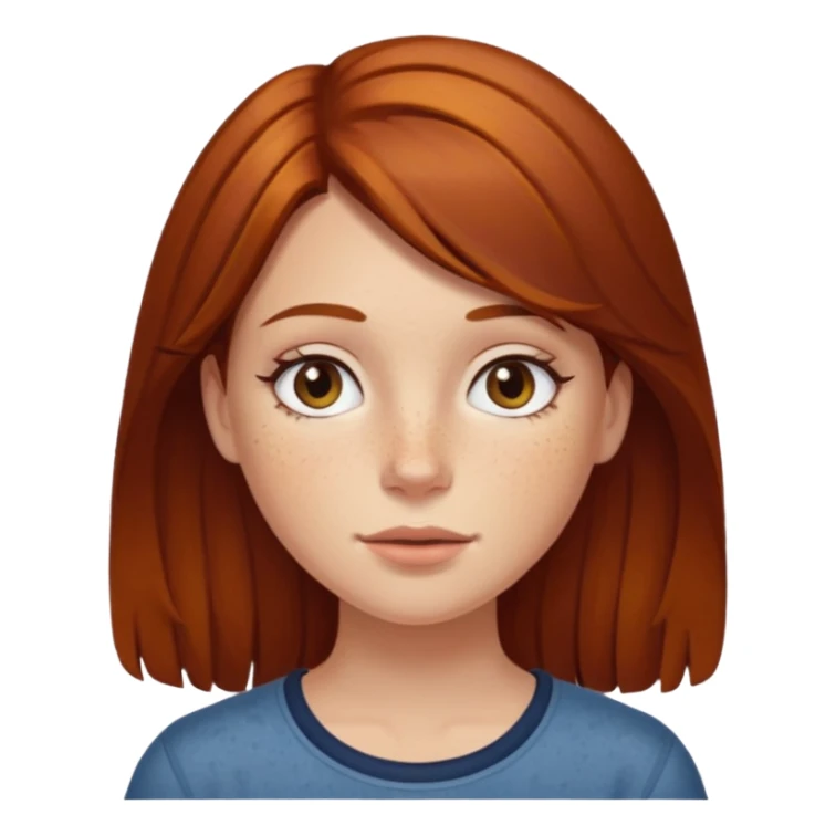 Auburn dark brown yellowish hair girl sticker