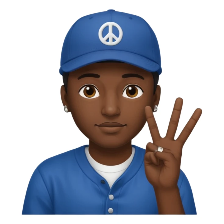 Hiphopper with baseball cap doing a peace sign with his fingers sticker