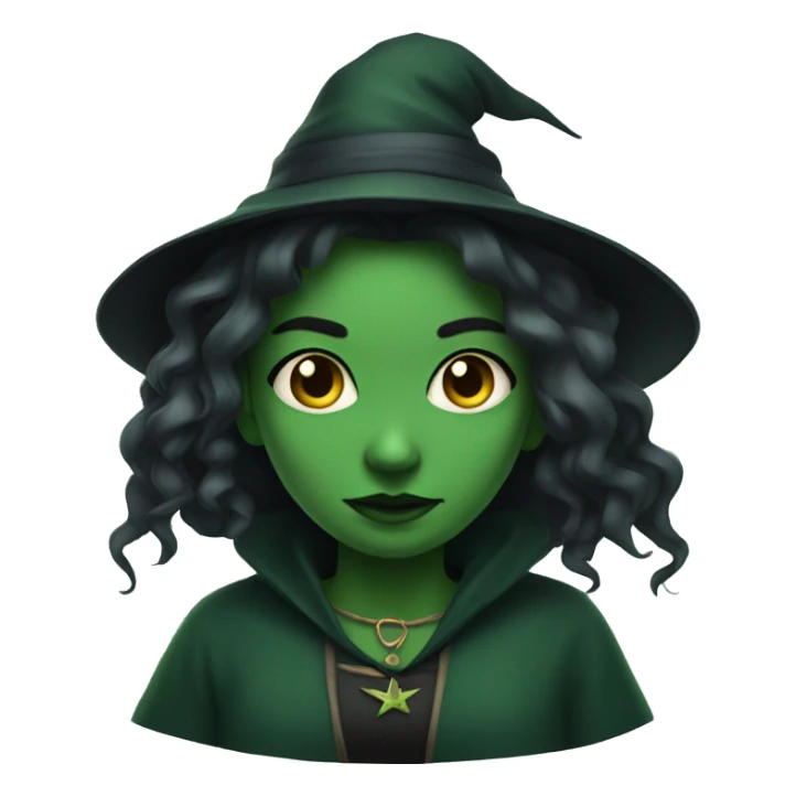 witchy girl with green skin sticker