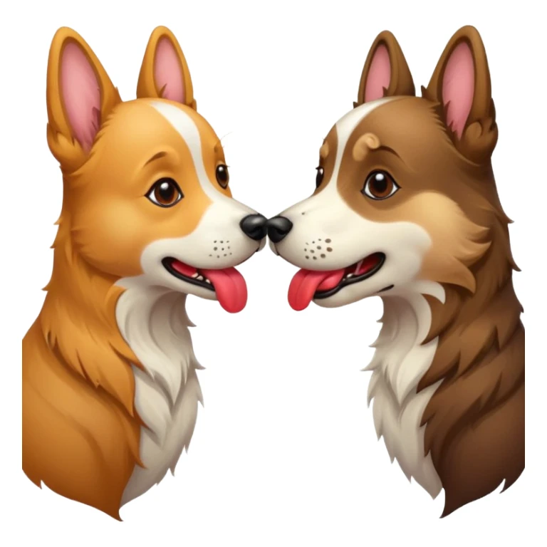 realistic dogs kissing with tounge sticker