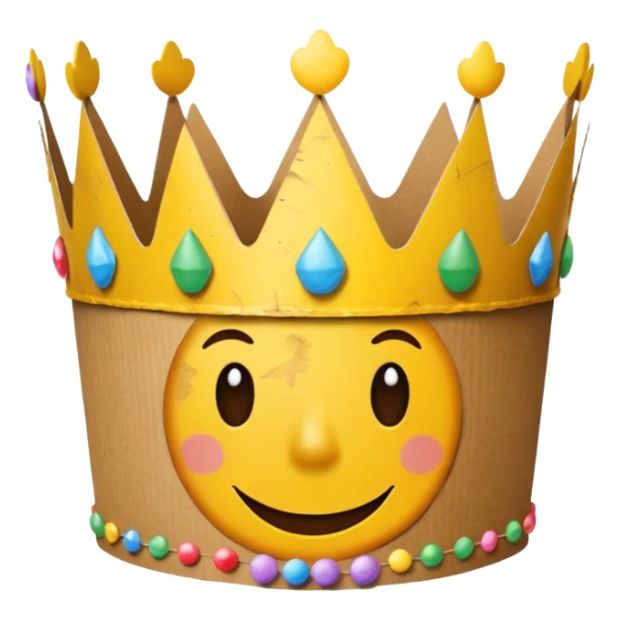 cardboard crown with happy birthday on it sticker