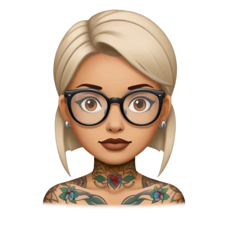 woman face with tattoos wearing glasses sticker