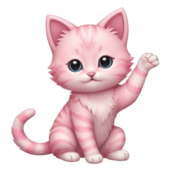 Cute babypink kitten stretching  sticker