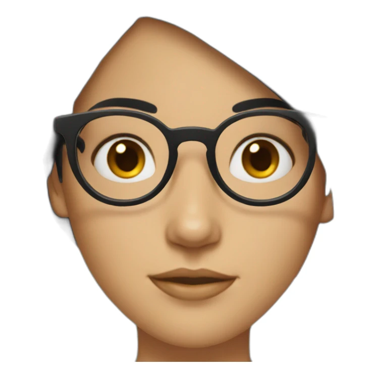 Girl with black hair wearing glasses sticker