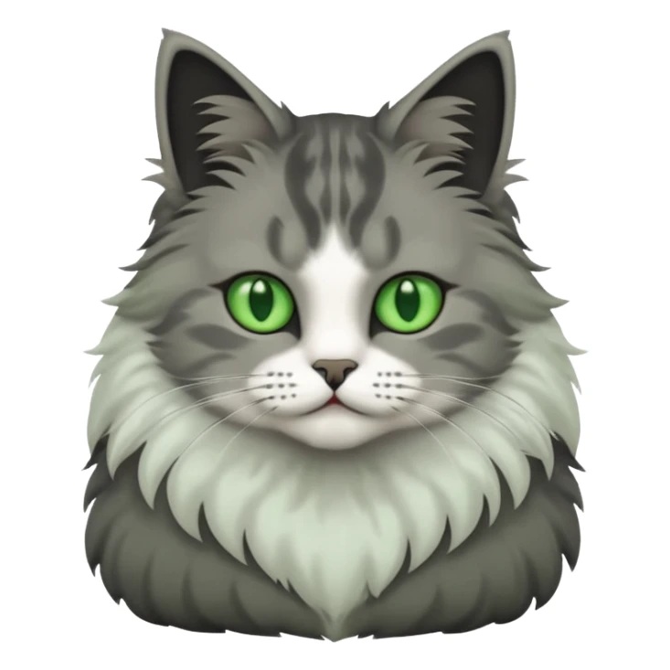 full body half dark grey and half white cat sticker
