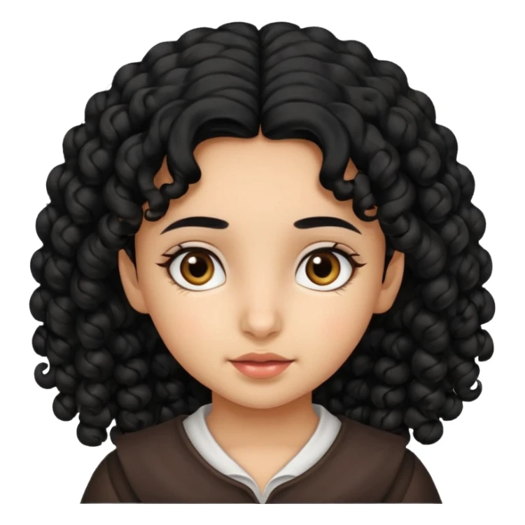 Little Arab girl curly hair sticker