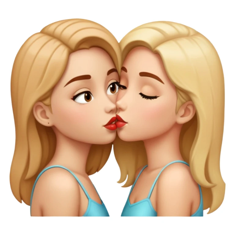 Two large girls in love kissing sticker