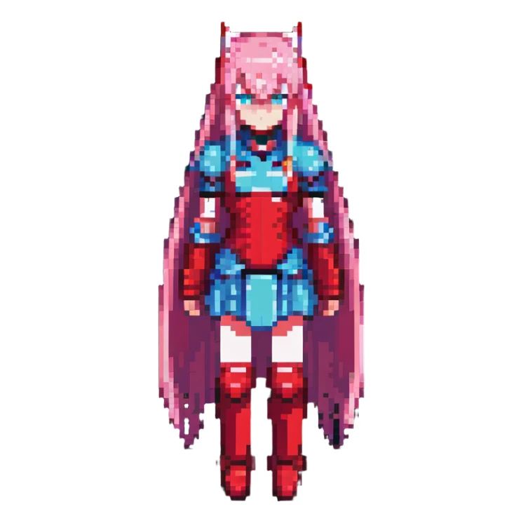 Darling in the Franxx Zero Two Nuked, front view sticker