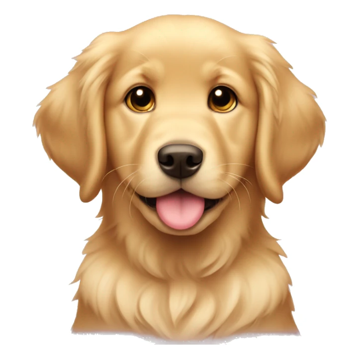 Golden retriever puppy with heart eyes sticker
