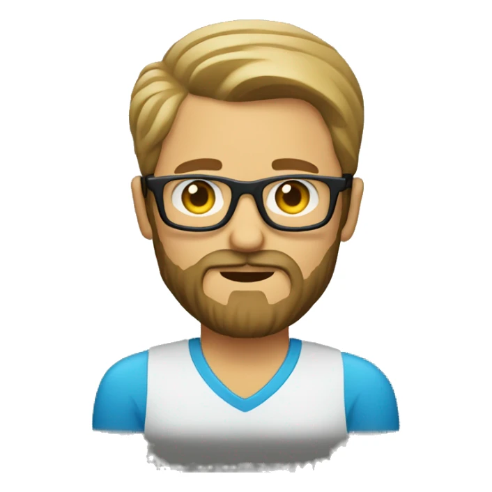 Create an emoji of a caucasian beard man using snglasses sticker