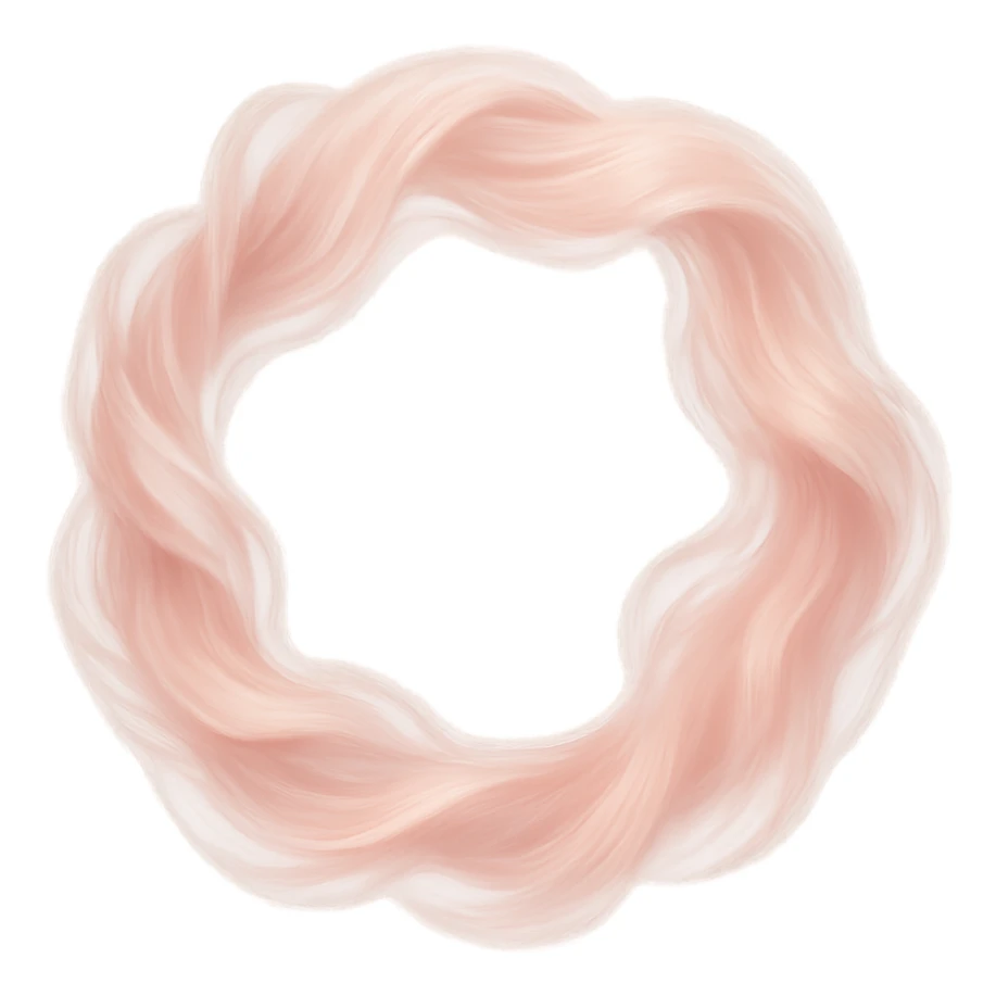 pink hair wreath, soft and dreamy, no background sticker