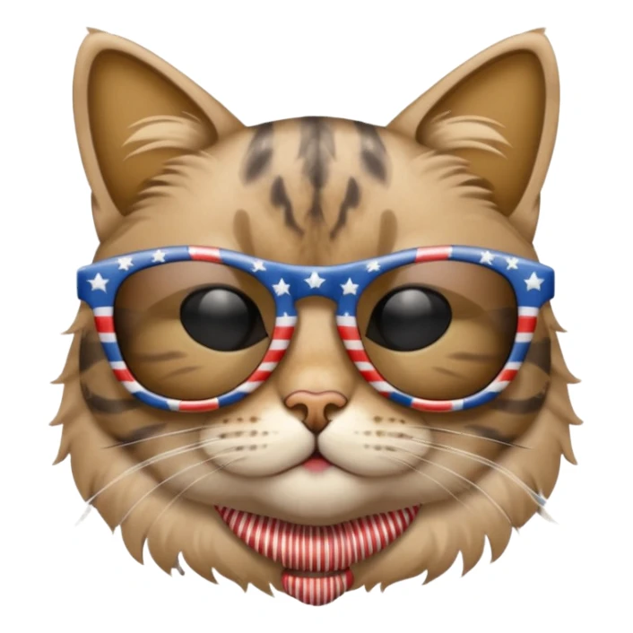 cool cat with stars and stripes sunglasses sticker