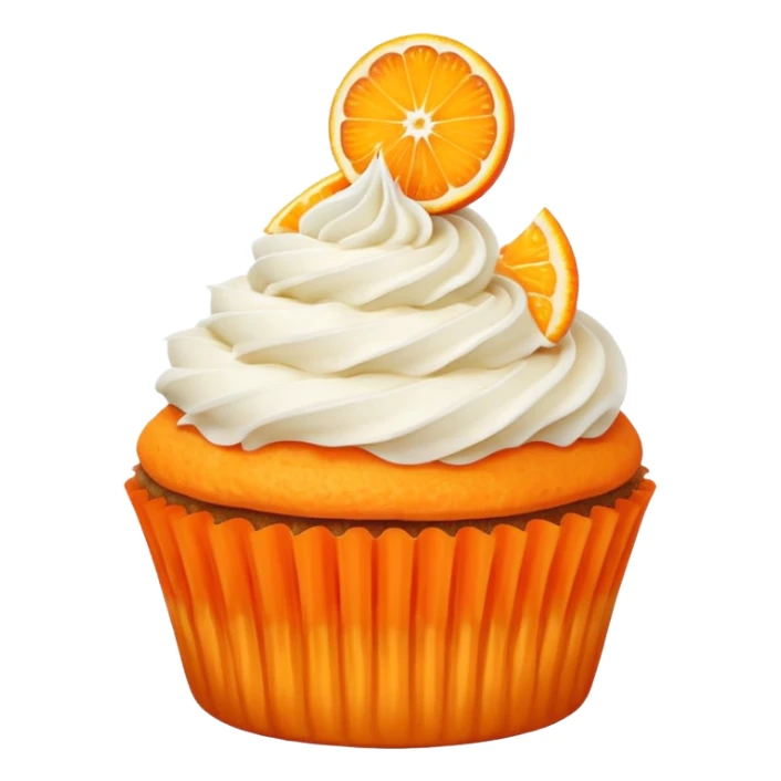 orange cupcake with slice of orange on top























 sticker