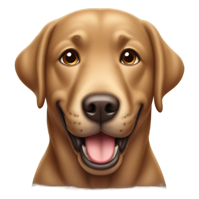 fat brown lab with brown eyes and mouth open sticker
