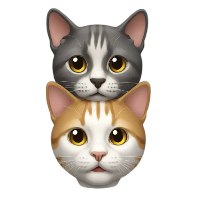 three heads cat sticker