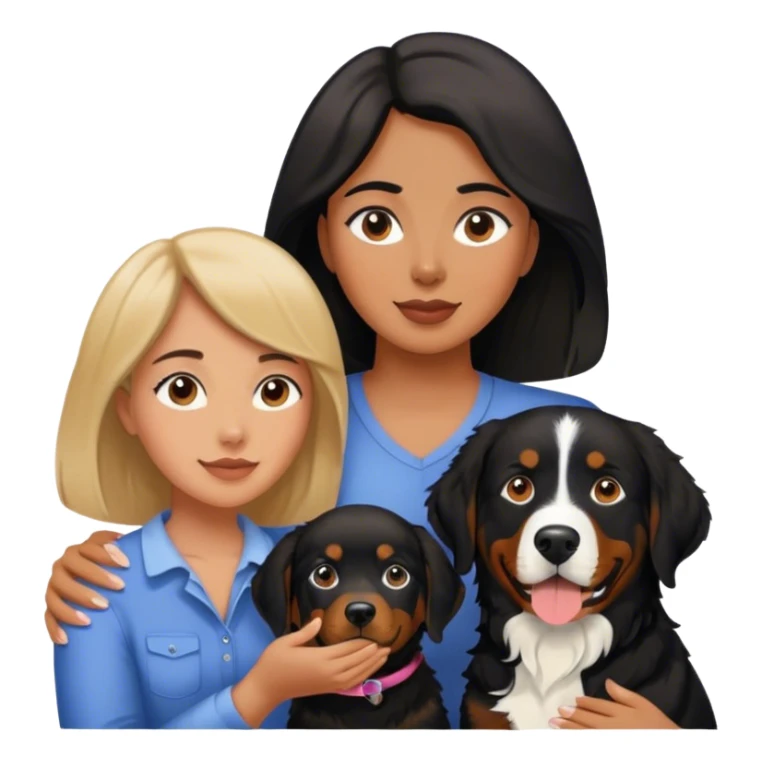 One Woman black lab and Bernese mountain dog  sticker
