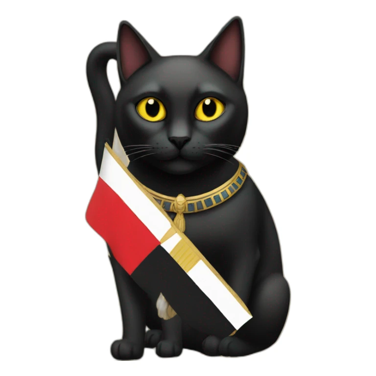 Black cat with a egyptian flag in the backround sticker
