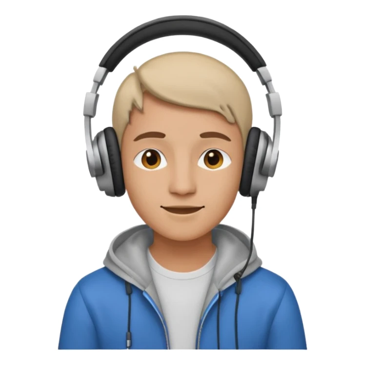 listening to music with headphones sticker