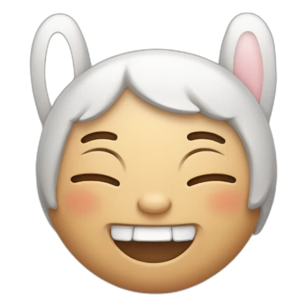 Smiling with closed eyes and bunny teeth sticker
