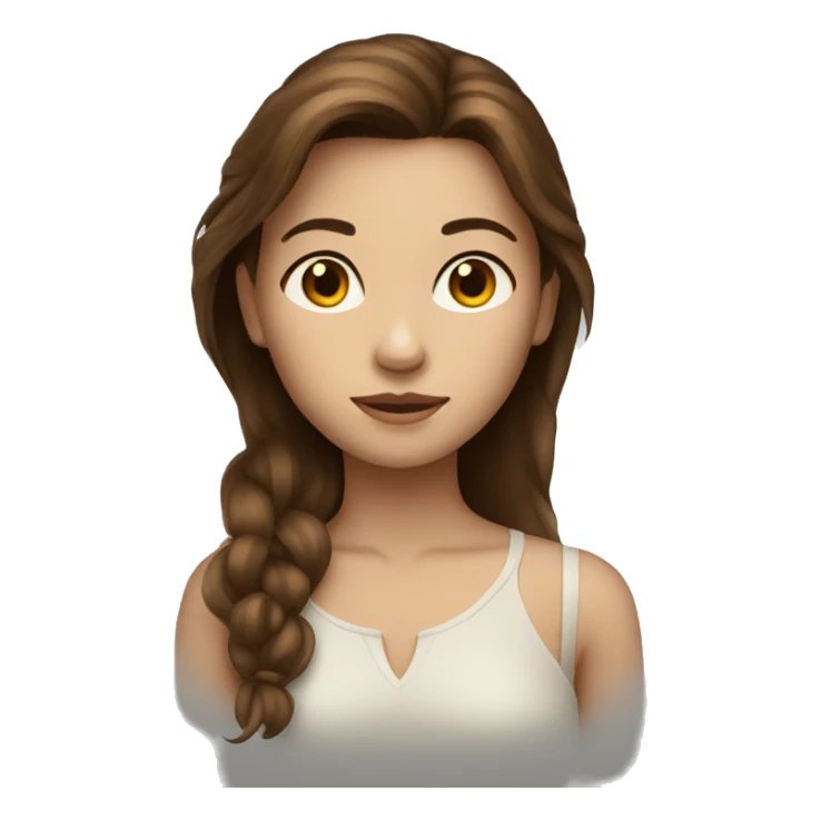 mysterious girl with brown hair sticker