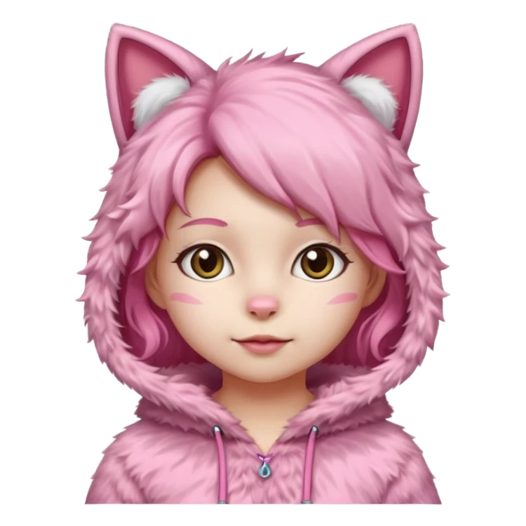 girl kid in pink cat costume sticker