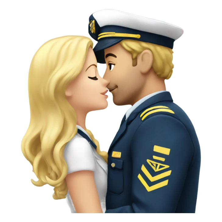 Pilot kissing a pretty blonde sticker