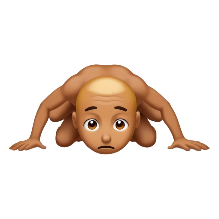Crawling on the floor to finish line with despair on face sticker